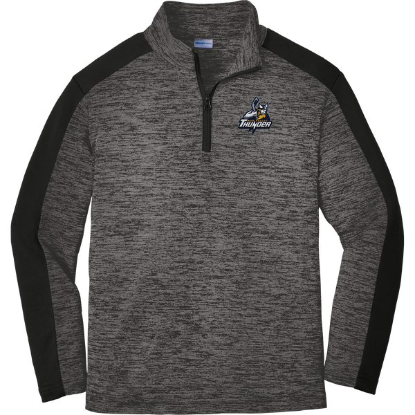 Mon Valley Thunder Youth PosiCharge  Electric Heather Colorblock 1/4-Zip Pullover