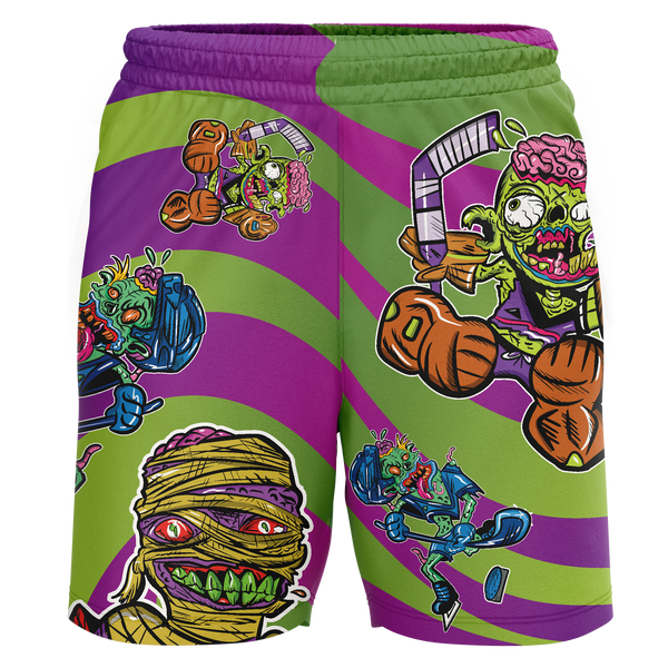 Mon Valley Thunder Zombie Adult Workout Wear Shorts