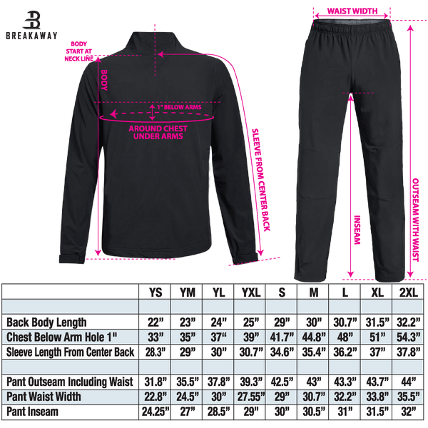 Adult Breakaway Lightweight Warm Up Pants (Woodbridge Wolfpack)