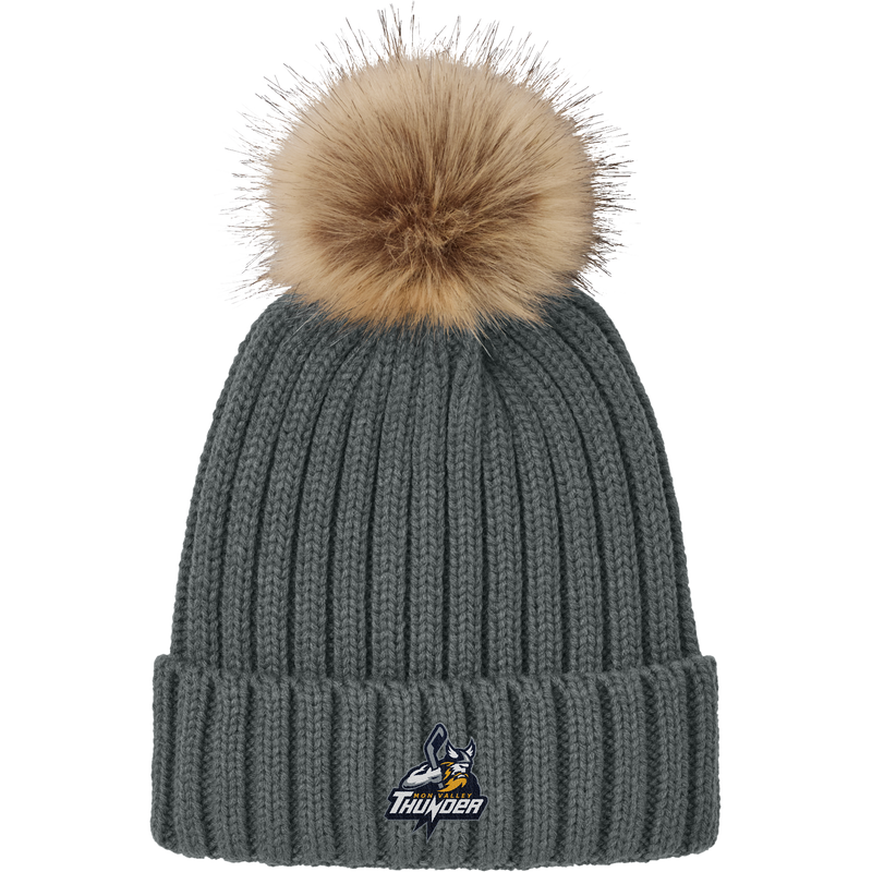 Mon Valley Thunder Faux Fur Pom Beanie