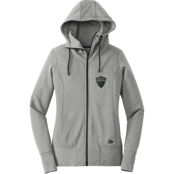 Lansing Spartans New Era Ladies Tri-Blend Fleece Full-Zip Hoodie