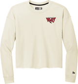 York Devils New Era Ladies Tri-Blend Fleece Crop Crew