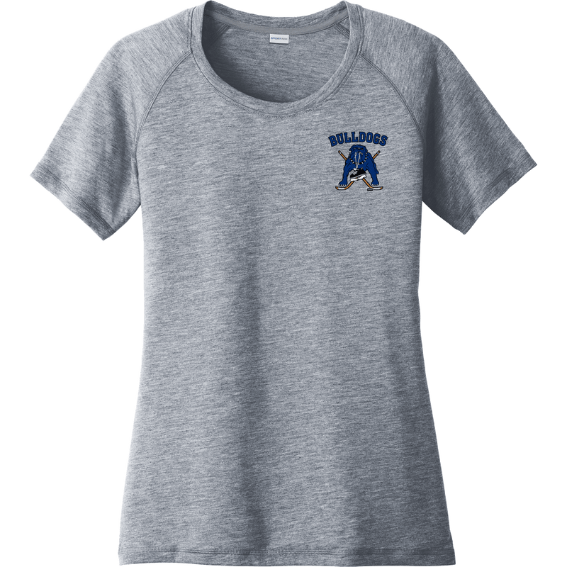 Chicago Bulldogs Ladies PosiCharge Tri-Blend Wicking Scoop Neck Raglan Tee