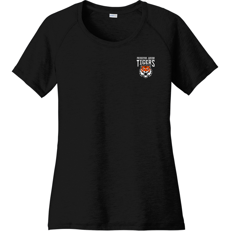 Princeton Jr. Tigers Ladies PosiCharge Tri-Blend Wicking Scoop Neck Raglan Tee