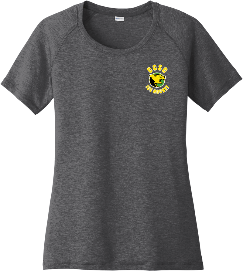 Chester County Ladies PosiCharge Tri-Blend Wicking Scoop Neck Raglan Tee