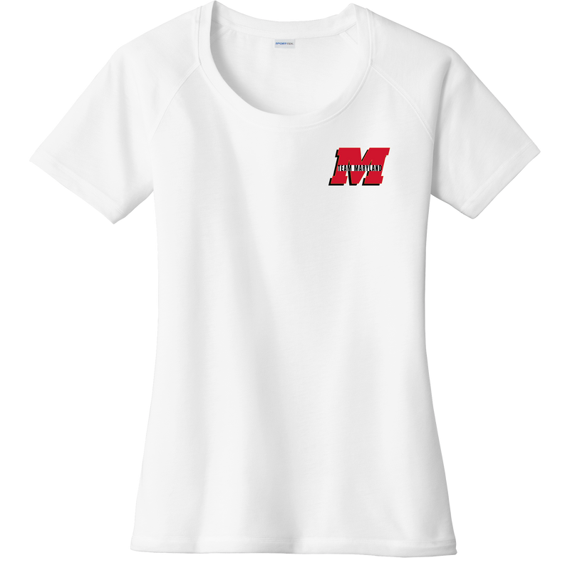 Team Maryland Ladies PosiCharge Tri-Blend Wicking Scoop Neck Raglan Tee