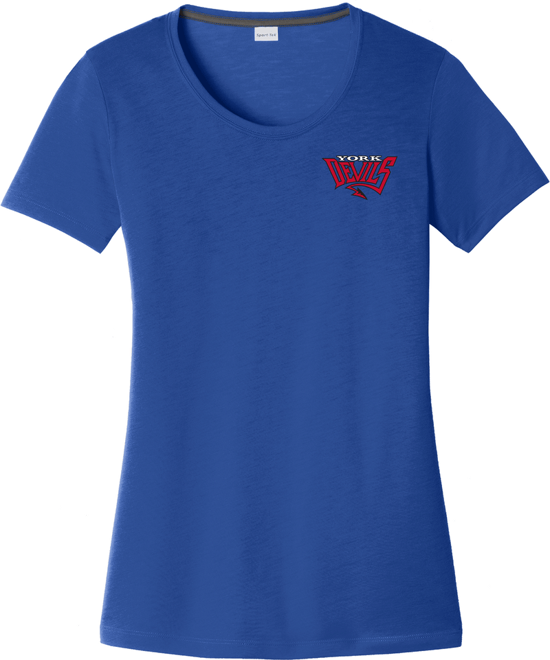 York Devils Ladies PosiCharge Competitor Cotton Touch Scoop Neck Tee