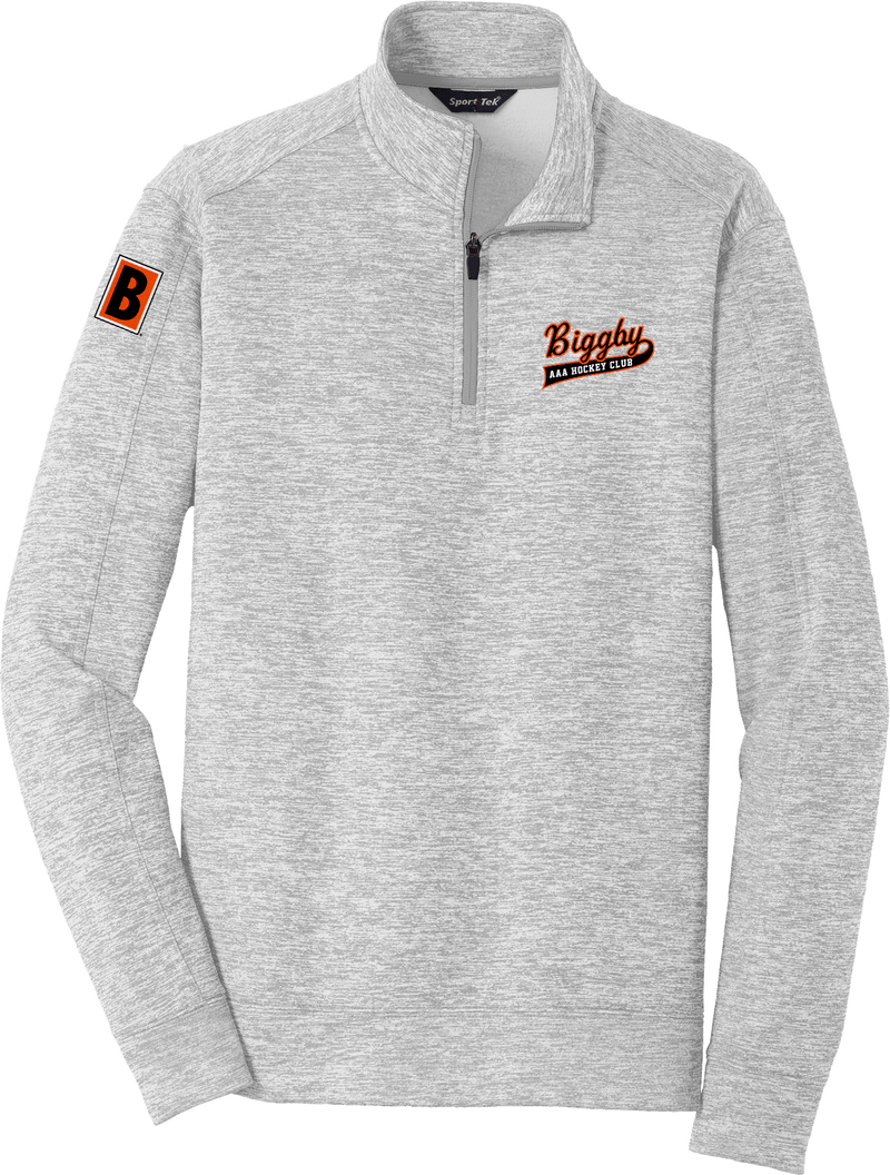 Biggby Coffee AAA PosiCharge Electric Heather Fleece 1/4-Zip Pullover